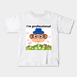 little monkey with glasses Kids T-Shirt